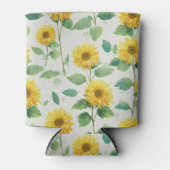 Rustic Sunflower Watercolor Floral Farmhouse 缶クーラー (正面)