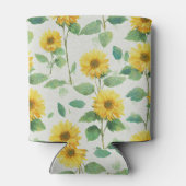 Rustic Sunflower Watercolor Floral Farmhouse 缶クーラー (裏面)