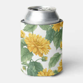 Rustic Sunflower Watercolor Floral Farmhouse 缶クーラー