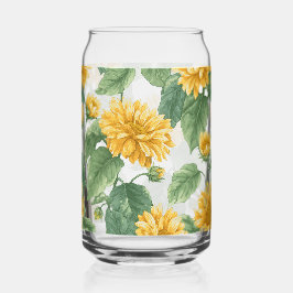 Rustic Sunflower Watercolor Floral Farmhouse Drink ガラス缶