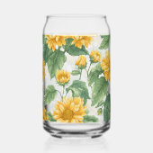 Rustic Sunflower Watercolor Floral Farmhouse Drink ガラス缶 (右)