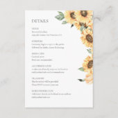 Rustic Sunflower Wedding Details Enclosure Card エンクロージャーカード (正面)
