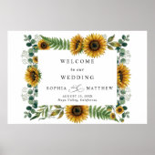 Rustic Sunflower Wedding Foam Board ポスター (正面)