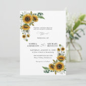 Rustic Sunflower Wedding Invitation 招待状 (スタンド正面)