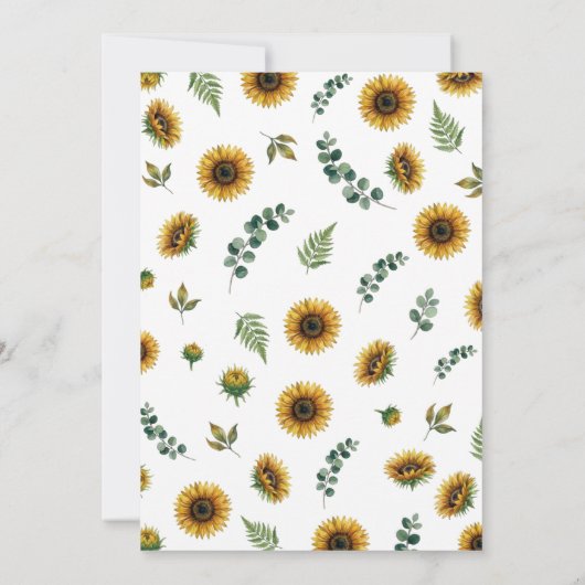 Rustic Sunflower Wedding Invitation 招待状 (裏面)