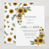 Rustic Sunflower Wedding Invitation 招待状 (正面/裏面)