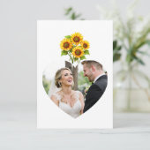Rustic Sunflower Wedding Photo  サンキューカード (スタンド正面)