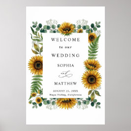 Rustic Sunflower Wedding Poster ポスター