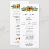 Rustic Sunflower Wedding Program プログラム (正面/裏面)