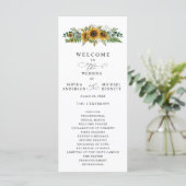 Rustic Sunflower Wedding Program プログラム (スタンド正面)