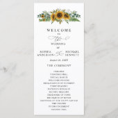 Rustic Sunflower Wedding Program プログラム (正面)