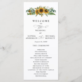Rustic Sunflower Wedding Program プログラム