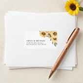 Rustic Sunflower Wedding Return Address ラベル
