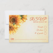 Rustic Sunflower Wedding RSVP Card (正面)