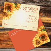 Rustic Sunflower Wedding RSVP Card