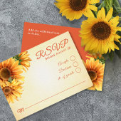 Rustic Sunflower Wedding RSVP Card