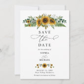 Rustic Sunflower Wedding Save The Date 招待状 (正面)