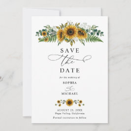 Rustic Sunflower Wedding Save The Date 招待状