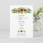 Rustic Sunflower Wedding Save The Date 招待状 (スタンド正面)