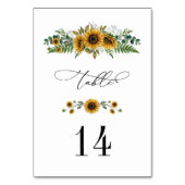 Rustic Sunflower Wedding Table Number テーブルナンバー (裏面)
