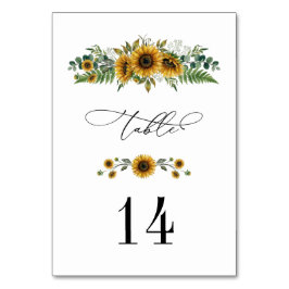 Rustic Sunflower Wedding Table Number テーブルナンバー