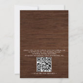 Rustic Sunflower Western Country QR Code Wedding 招待状 (裏面)