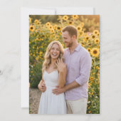 Rustic Sunflower With Photo Elegant Wedding セーブザデート (裏面)