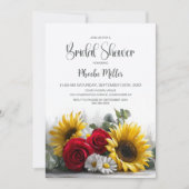 Rustic Sunflowers and Roses Bridal Shower 招待状 (正面)