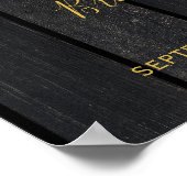 Rustic sunflowers barn bridal shower welcome sign ポスター (角)