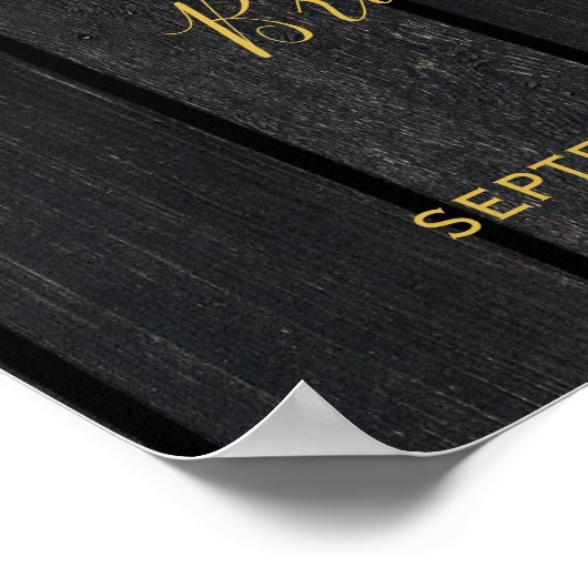 Rustic sunflowers barn bridal shower welcome sign ポスター (角)