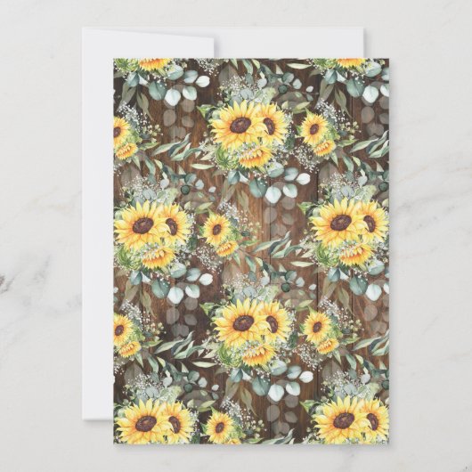 Rustic Sunflowers Couples Wedding Shower 招待状 (裏面)