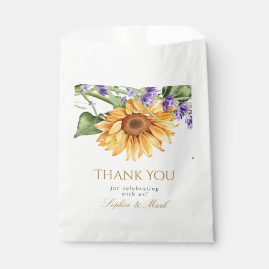 Rustic Sunflowers & Lavender Wedding フェイバーバッグ (正面)