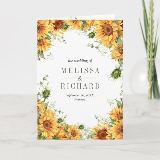 Rustic Sunflowers Mason Jar QR Code Wedding 招待状 (正面)