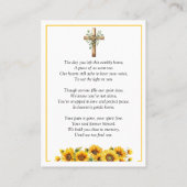 Rustic Sunflowers Memorial Photo Prayer Card 名刺 (裏面)
