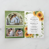 Rustic Sunflowers Photo Arch QR Code Wedding 招待状 (内部)
