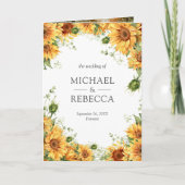 Rustic Sunflowers Photo Collage QR Code Wedding 招待状 (正面)