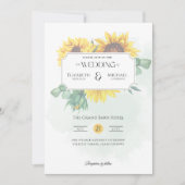 Rustic Sunflowers Print or Digital Wedding 招待状 (正面)