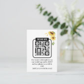 Rustic Sunflowers Wedding QR Code RSVP エンクロージャーカード (スタンド正面)