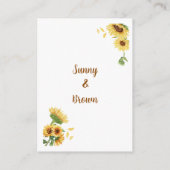 Rustic Sunflowers Wedding QR Code RSVP エンクロージャーカード (裏面)
