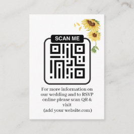 Rustic Sunflowers Wedding QR Code RSVP エンクロージャーカード