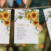 Rustic Sunflowers Wedding Seating Chart Cards 招待状