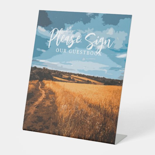 Rustic Sunlit Summer Golden Field Country 台座サイン (正面)