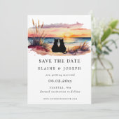 Rustic Sunset Beach Save The Date Cards セーブザデート (スタンド正面)