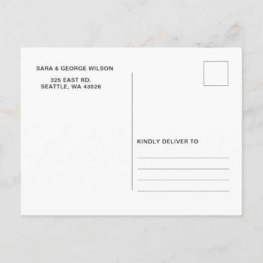 Rustic Sunset Beach Save The Date Cards 案内ポストカード (裏面)