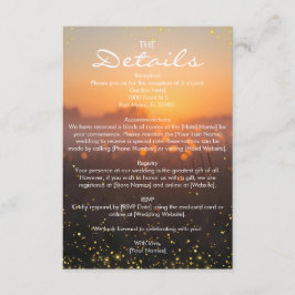 Rustic Sunset Nature Fireflies Wedding Details エンクロージャーカード