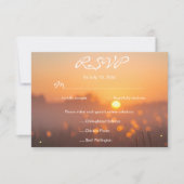 Rustic Sunset Nature Fireflies Wedding Meal Choice 出欠カード (正面)