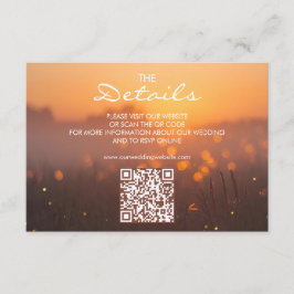 Rustic Sunset Nature Wedding Website QR Code エンクロージャーカード