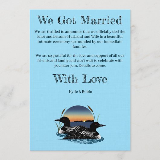 Rustic Sunset Vintage Loons Lake  招待状 (正面)