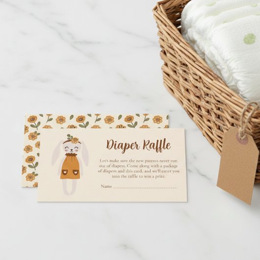 Rustic Sweet Rabbit Baby Shower Game エンクロージャーカード