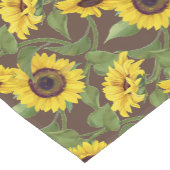 Rustic Table Runner with Sunflower Print, Brown  ショートテーブルランナー (コーナー)